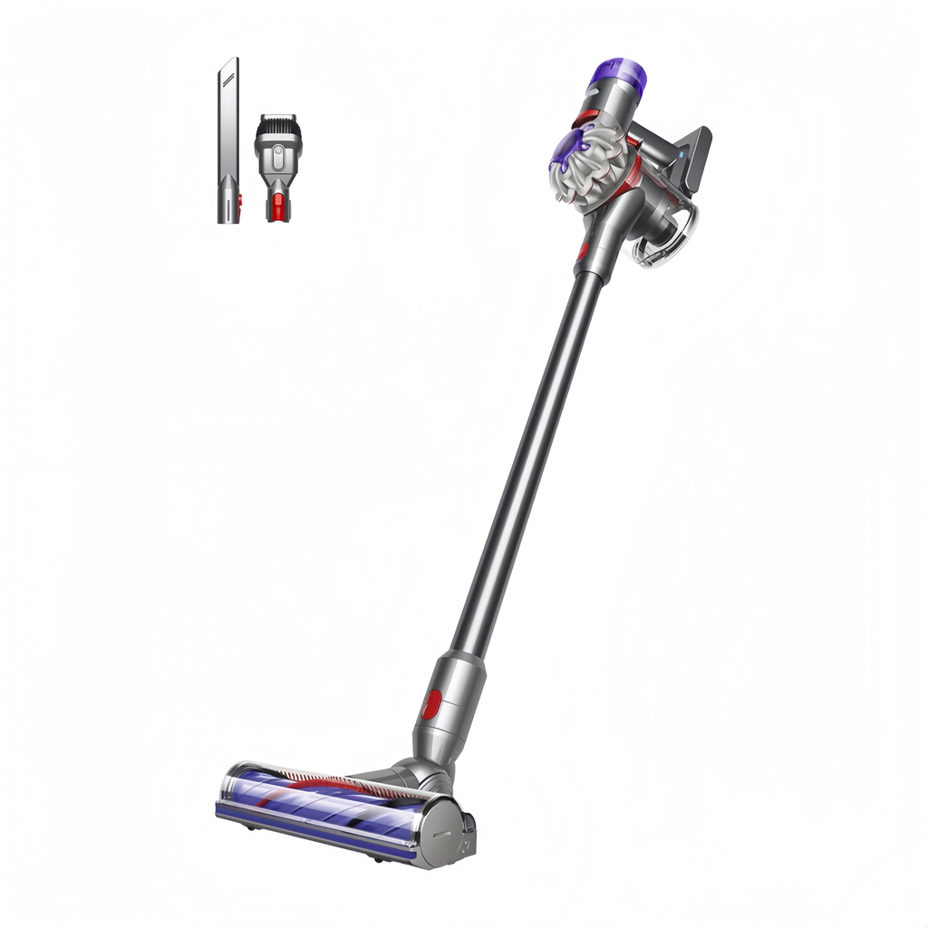 2026 2025 Dyson V8 Advanced™ Aspirateur Balai sans Fil – 130 AW, 40 Min d’autonomie, Brosse Motorbar Auto-démêlante, Accessoires combinés, Station Murale, Argent/Nickel