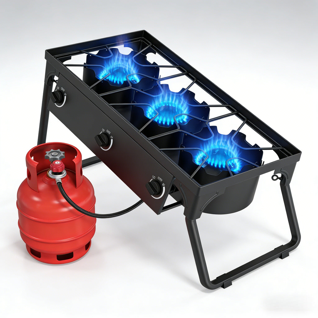 2026 3 Burner 225,000 BTU Outdoor Gas Propane Stove for Camping Cooking