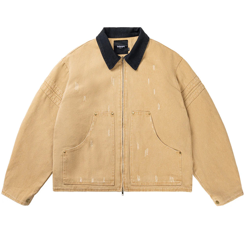 2026 Men's Barnwind Heavy Canvas Washed Distressed Cleanfit Workwear Jacket