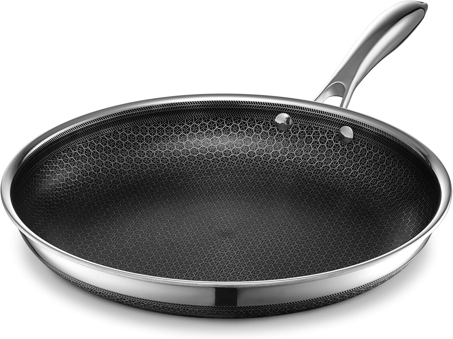 2026 2025 Poêle HexClad Hybrid Antiadhésive 8 Pouces, Poignée Reste-Froide, Compatible Lave-Vaisselle, Résistante au Four jusqu’à 482°C, Compatible Induction et Tous Types de Plaques de Cuisson