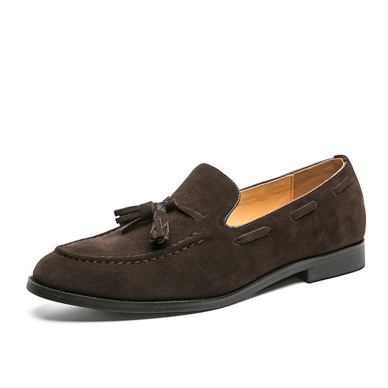 Mocassins style britannique en cuir pompon décontracté élégance pour homme