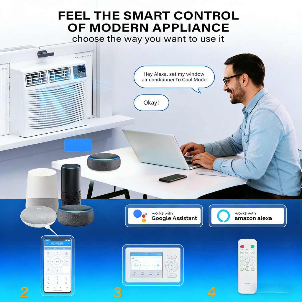 2026 8,000 BTU 115V Window Air Conditioner with Heat & Wifi/APP & Install Kit