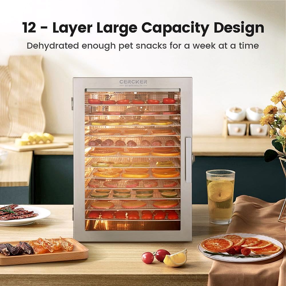 2026 Déshydrateur alimentaire Cercker avec 12 grilles en inox
