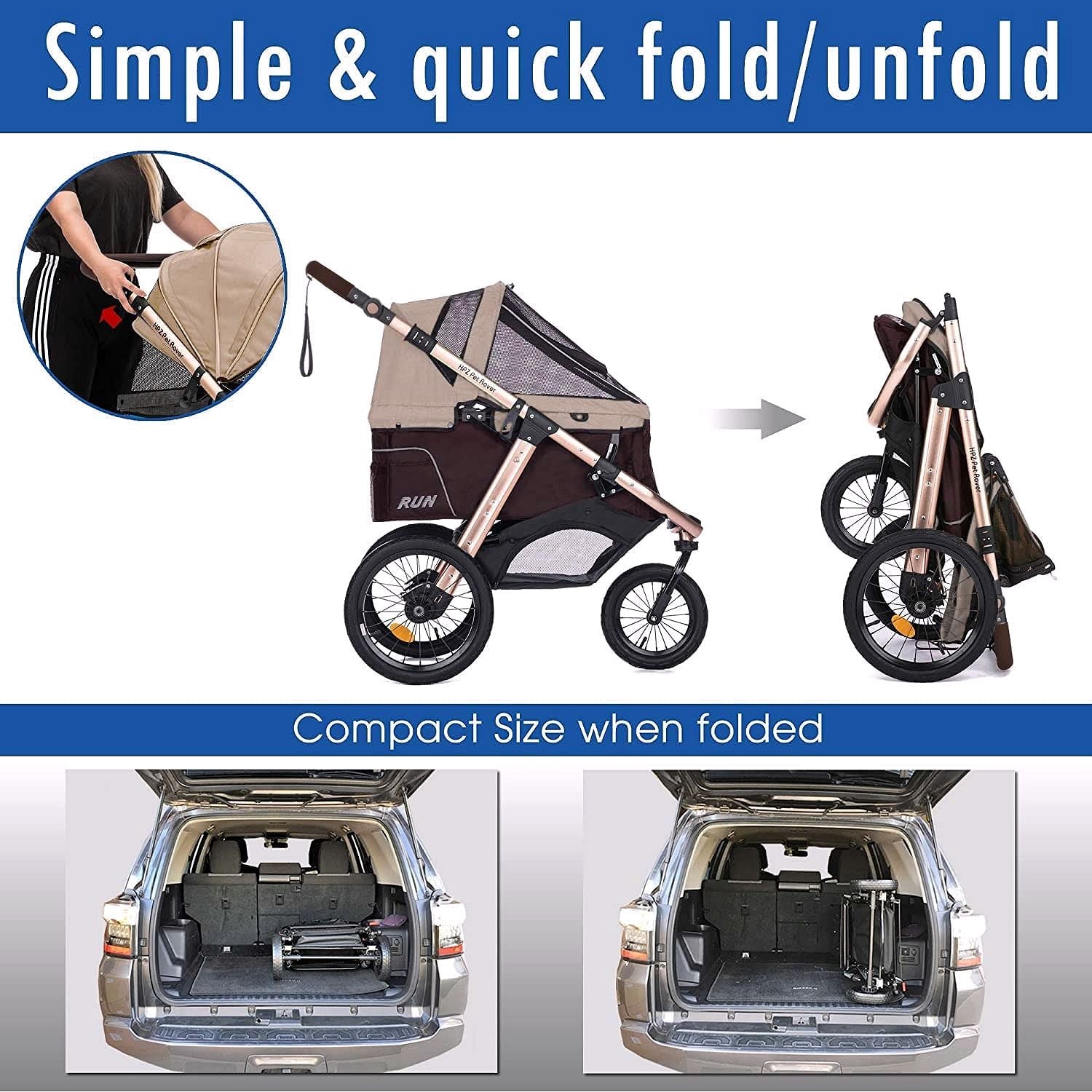 2026 Buggy de jogging sportif pour animaux avec roues en caoutchouc confort