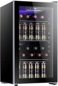 2026 Antarctic Star Weinkühler/-schrank für 36 Flaschen, Getränkekühlschrank, kleiner Mini-Weinkeller, Bier-/Sodabar-Kühlschrank, leiser Betrieb, Kompressor, Temperatureinstellung, freistehend, schwarz, 4,4 Kubikfuß
