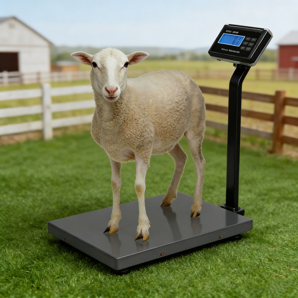 2026 1100 LBS x 0.2 LBS Livestock Scale Electronic Platform Scale for Dog Goat Sheep Black