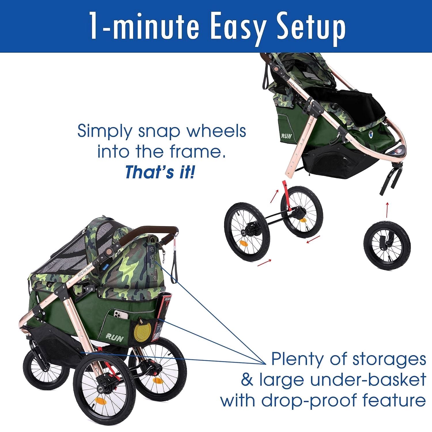 2026 Buggy de jogging sportif pour animaux avec roues en caoutchouc confort