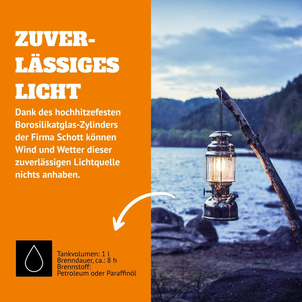 2026 HK500 Drucklaterne, 500 Kerzenstärke mit 1 Quart Kerosintank für Zuhause, Camping oder als Notbeleuchtung, handmontierte 400-Watt-Hochdrucklampe, poliertes Messing