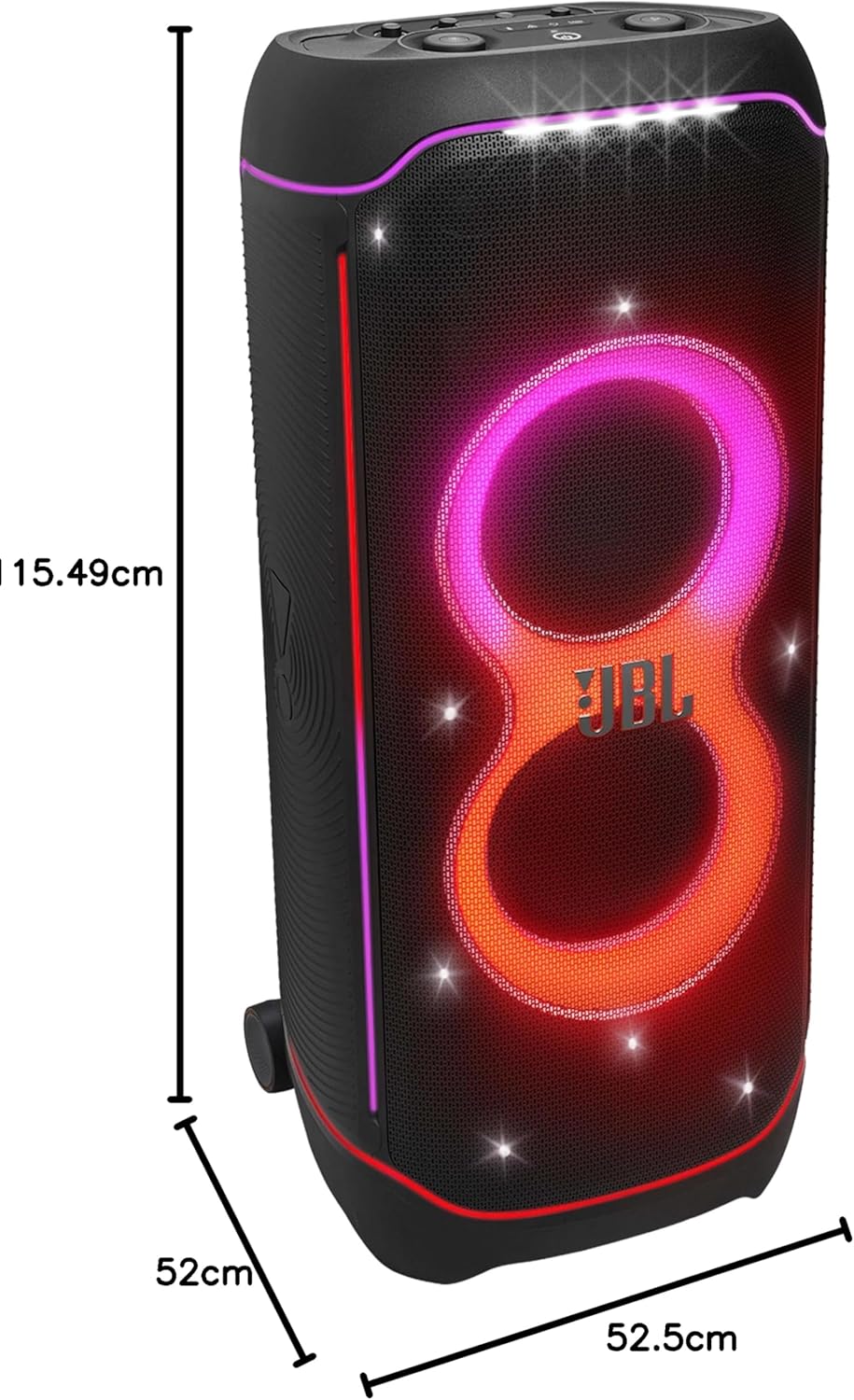 2026 PartyBox Club 120,Enceinte portable de soirée,poignée pliable ergonomique,jeu de lumières,12 heures d'autonomie,résistante aux éclaboussures IPX4,noir,Prise européenne (Type C) -