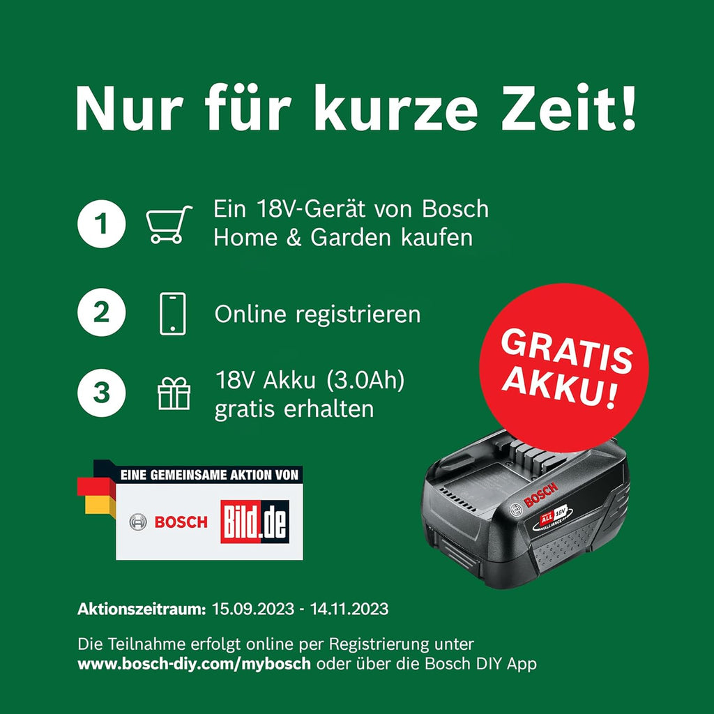 2026 Bosch tondeuse à gazon sans fil CityMower 18V-32-300 (18 V, 1x batterie 4,0 Ah, Moteur Brushless, largeur de coupe : 32 cm, tond jusqu’à 300 m², dans une boîte en carton)