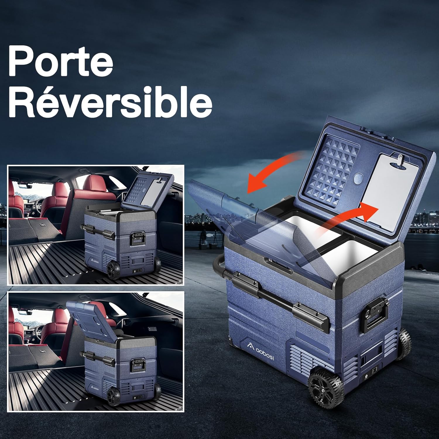 2026 115L Glaciere Electrique Double Zone,Glaciere a Compression WiFi APP,12 V/24 V et 100-240 V Frigo Camping,-20 ℃ à 20 ℃,pour Voiture,Camion,Bateau,Camping,Car,Caravanes,Voyageant,Maison
