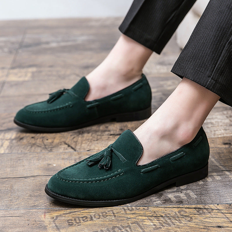 Mocassins style britannique en cuir pompon décontracté élégance pour homme