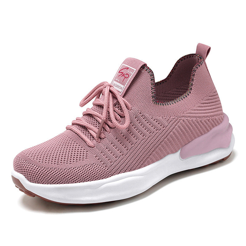 Chaussures de running respirant en maille à lacets décontracté pour femme