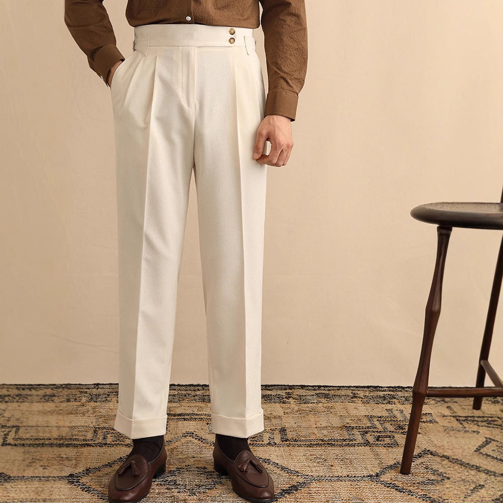 Pantalon taille haute droit classique style classique chic élégance pour homme