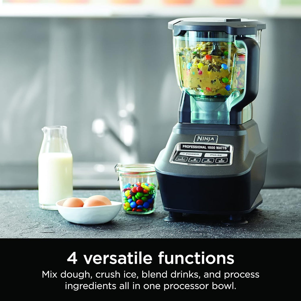 2026 2025 Ninja Mega Kitchen System, 1500W, Blender XL 72 oz et Robot Culinaire 8 Tasses avec (2) Gobelets To-Go 16 oz, Technologie Total Crushing - Smoothies, Glace Pilée, Purées, Pâte & Plus, Noir, BL770