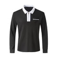 Men's Long Sleeve Zipper Polo Shirt Casual Lapel Henley Style - LAKD London