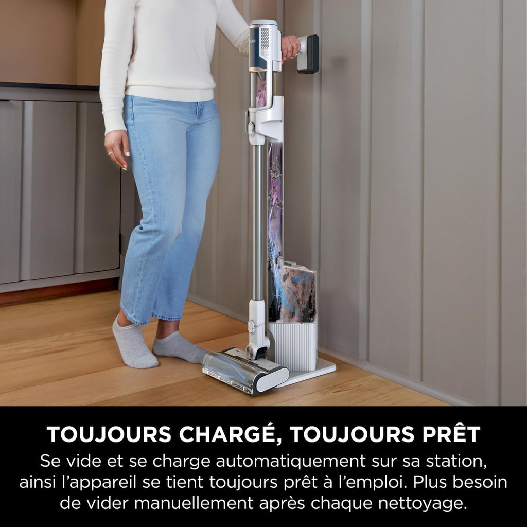 2026 Shark Detect Clean & Empty IW3612AMZEU, Aspirateur sans Fil, Blanc, 240 W, 2 liters