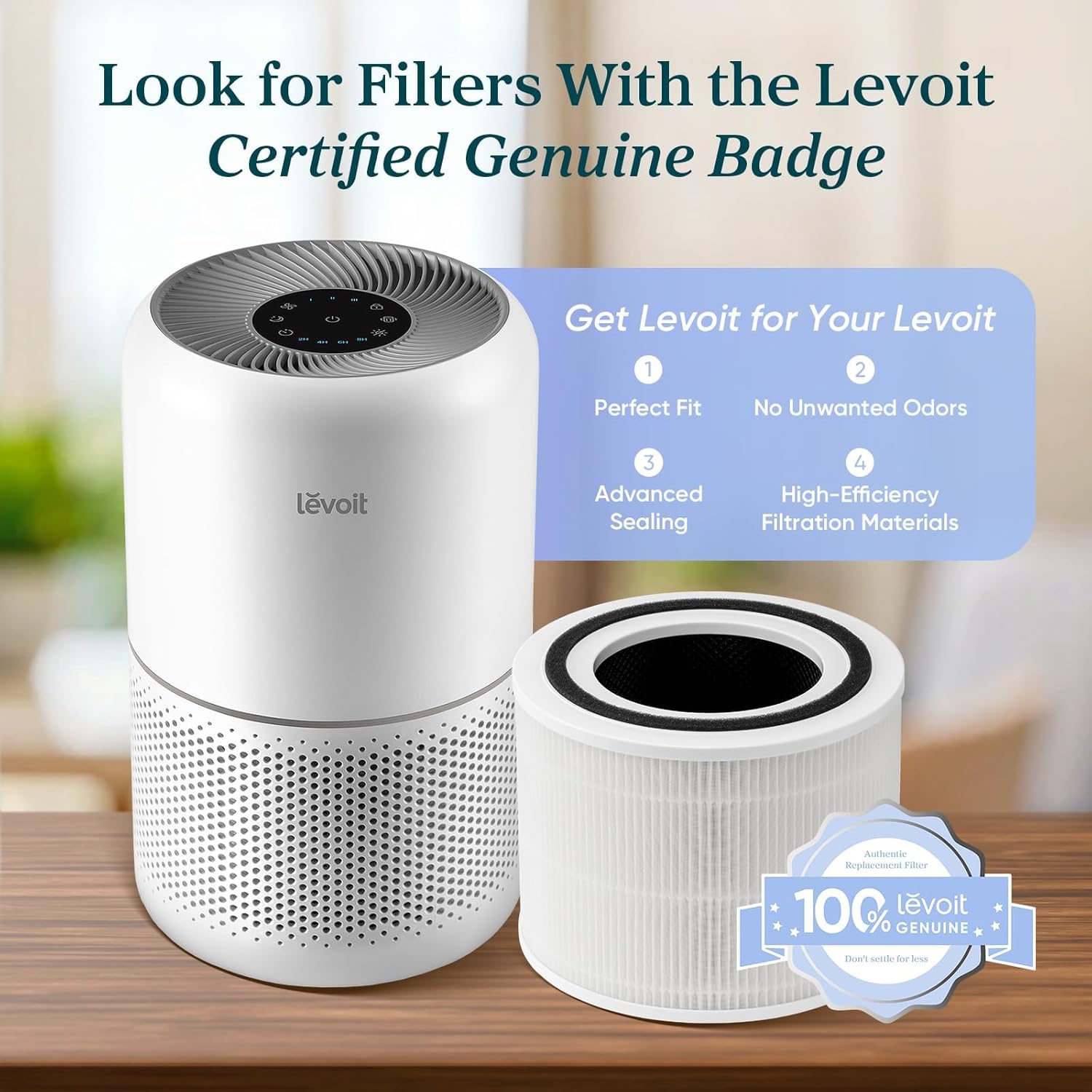 2026 Purificateur d’Air Levoit Core300-P Certifié AHAM VERIFIDE – HEPA 3-en-1, Silencieux 24 dB, CADR 143 CFM, Surface 1000+ pi², Filtres Multiples Remplaçables