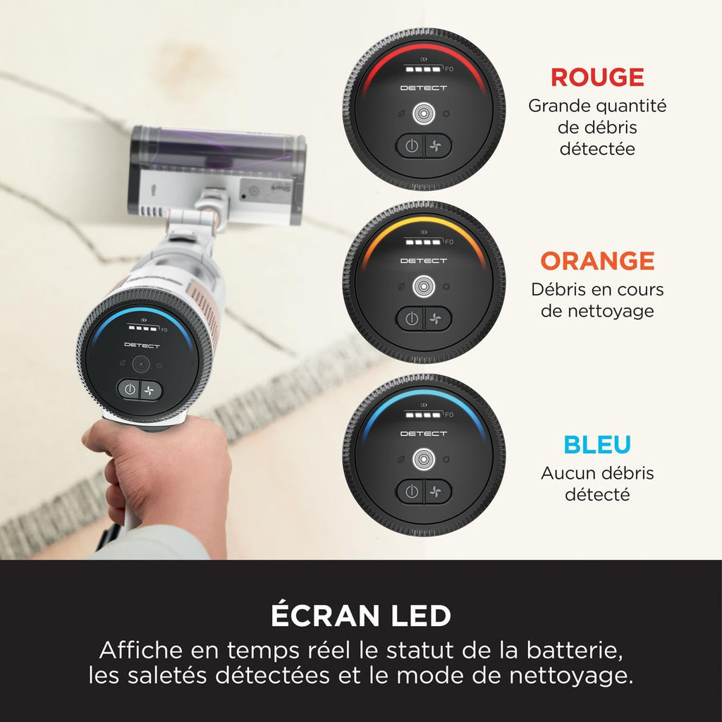 2026 Shark Detect Clean & Empty IW3612AMZEU, Aspirateur sans Fil, Blanc, 240 W, 2 liters