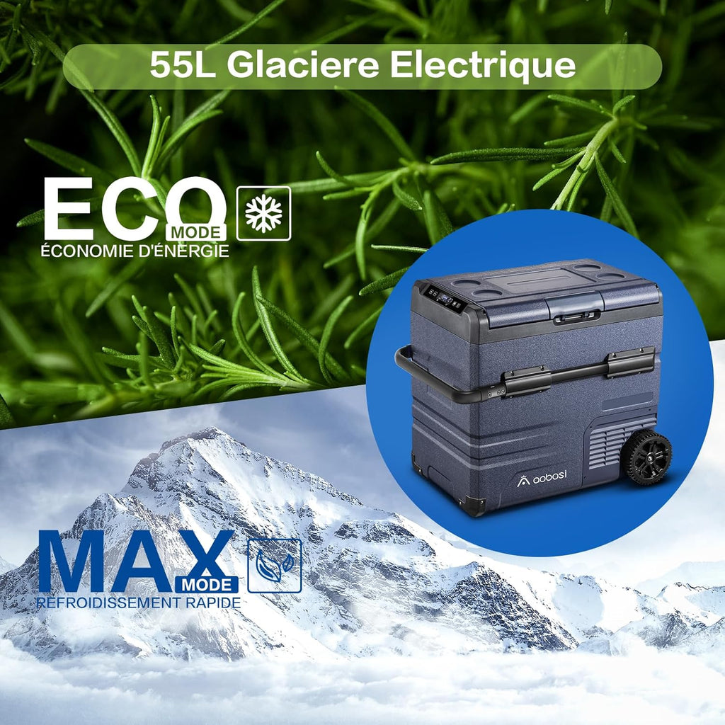 2026 115L Glaciere Electrique Double Zone,Glaciere a Compression WiFi APP,12 V/24 V et 100-240 V Frigo Camping,-20 ℃ à 20 ℃,pour Voiture,Camion,Bateau,Camping,Car,Caravanes,Voyageant,Maison