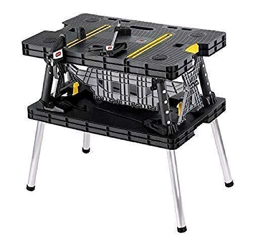 2026 Table de travail / établi pliable Keter pour scie à onglet – Noir / Jaune