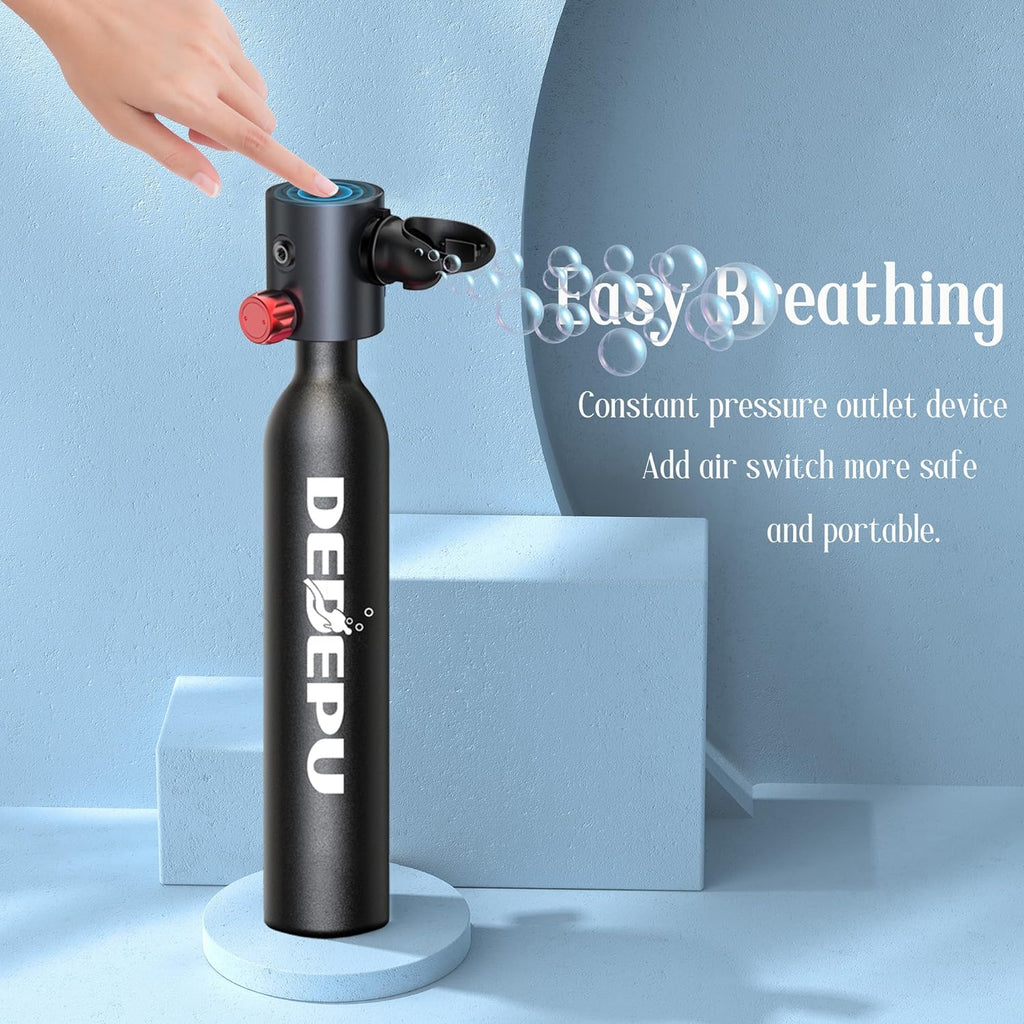 2026 Tauchflasche, 0,5 l Mini-Tauchflasche mit konstantem Druck, Tauchflaschen mit An-/Aus-Ventil, 5–10 Minuten Unterwasserfähigkeit, tragbare Mini-Tauchflaschen, Tauchflaschen mit Pumpe