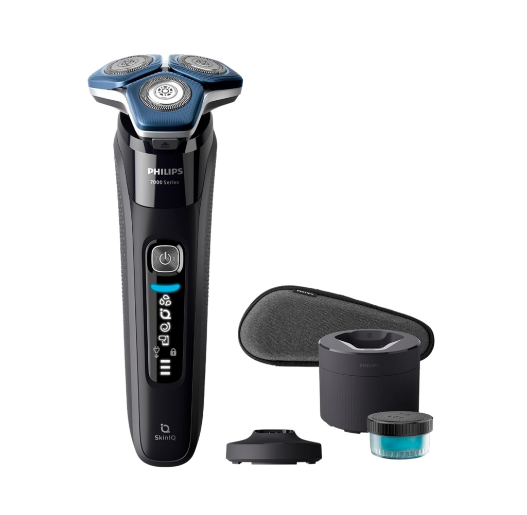 2026 2025 Rasoir Électrique pour Hommes Philips Wet & Dry Series 7000 avec Tondeuse Rétractable, Support de Charge, Étui de Voyage et Cartouche Quick Clean (Modèle S7886/55)