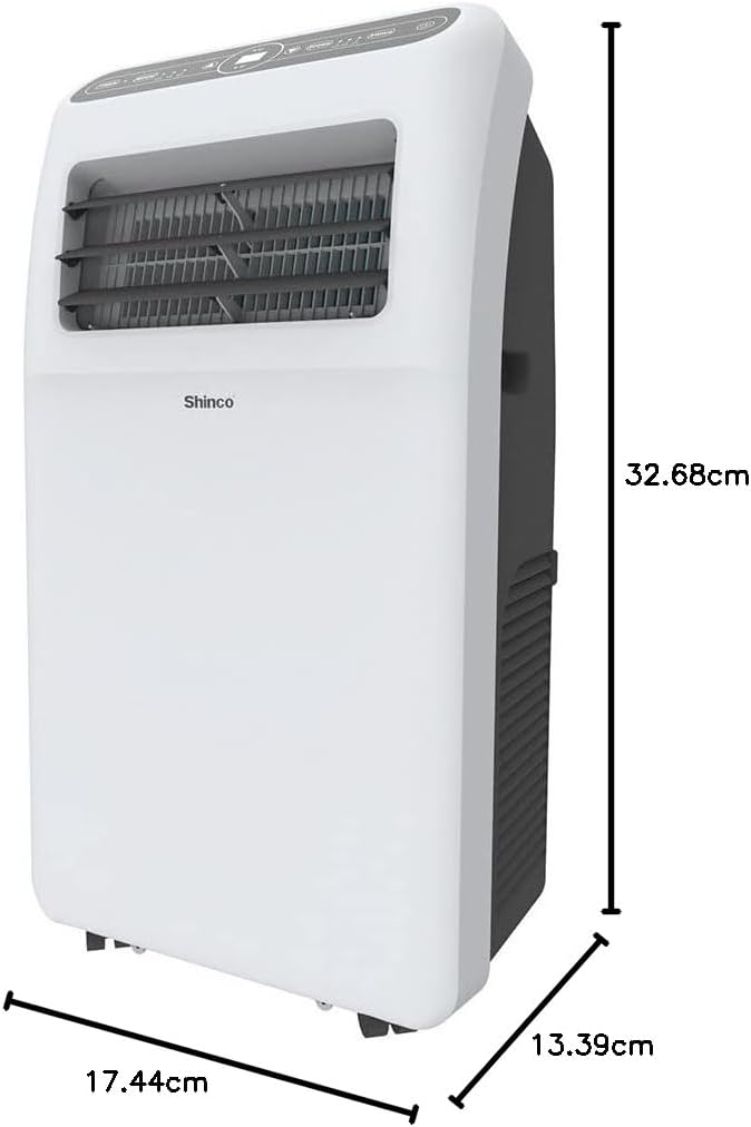 2026 SHINCO Climatiseur mobile, 7000 BTU 2,05kW, Refroidir&Ventilation&Déshumidification, taille de la pièce jusqu'à 54m³(18㎡), Climatiseur mobile avec tuyau d'évacuation et tuyau de vidange, mode sommeil