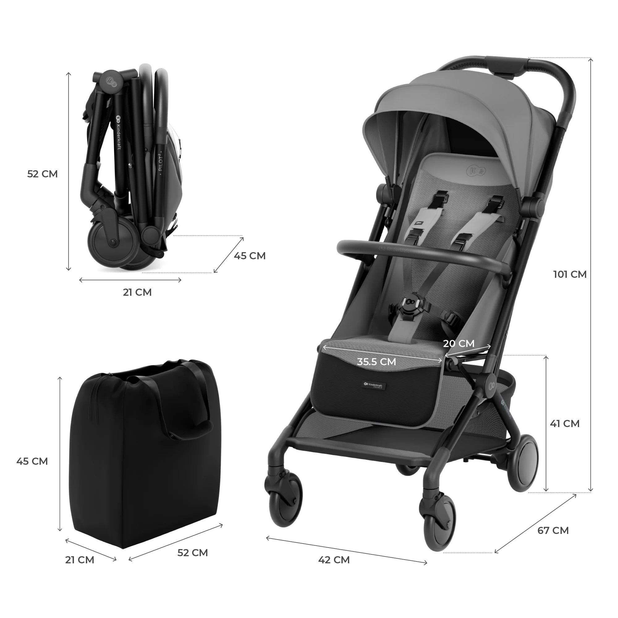 2026 Poussette légère Kinderkraft PILOT 2
