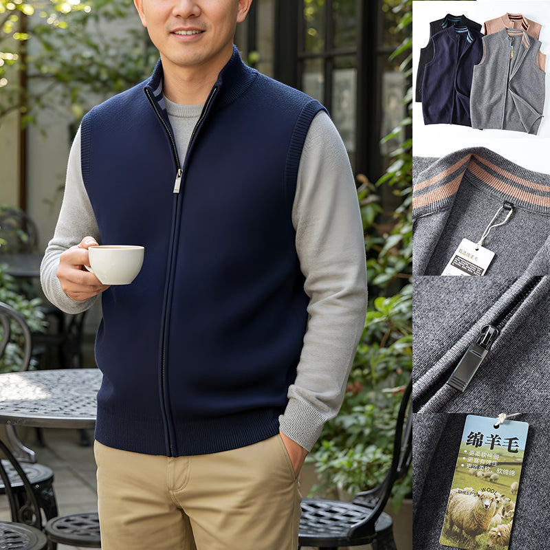 Gilet élégant décontracté tricoté chaud coupe ample pour homme