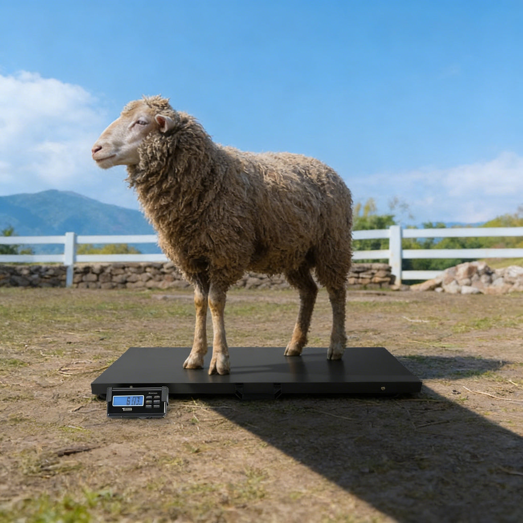 2026 1100 LBS x 0.2 LBS Livestock Scale Electronic Platform Scale for Dog Goat Sheep Black