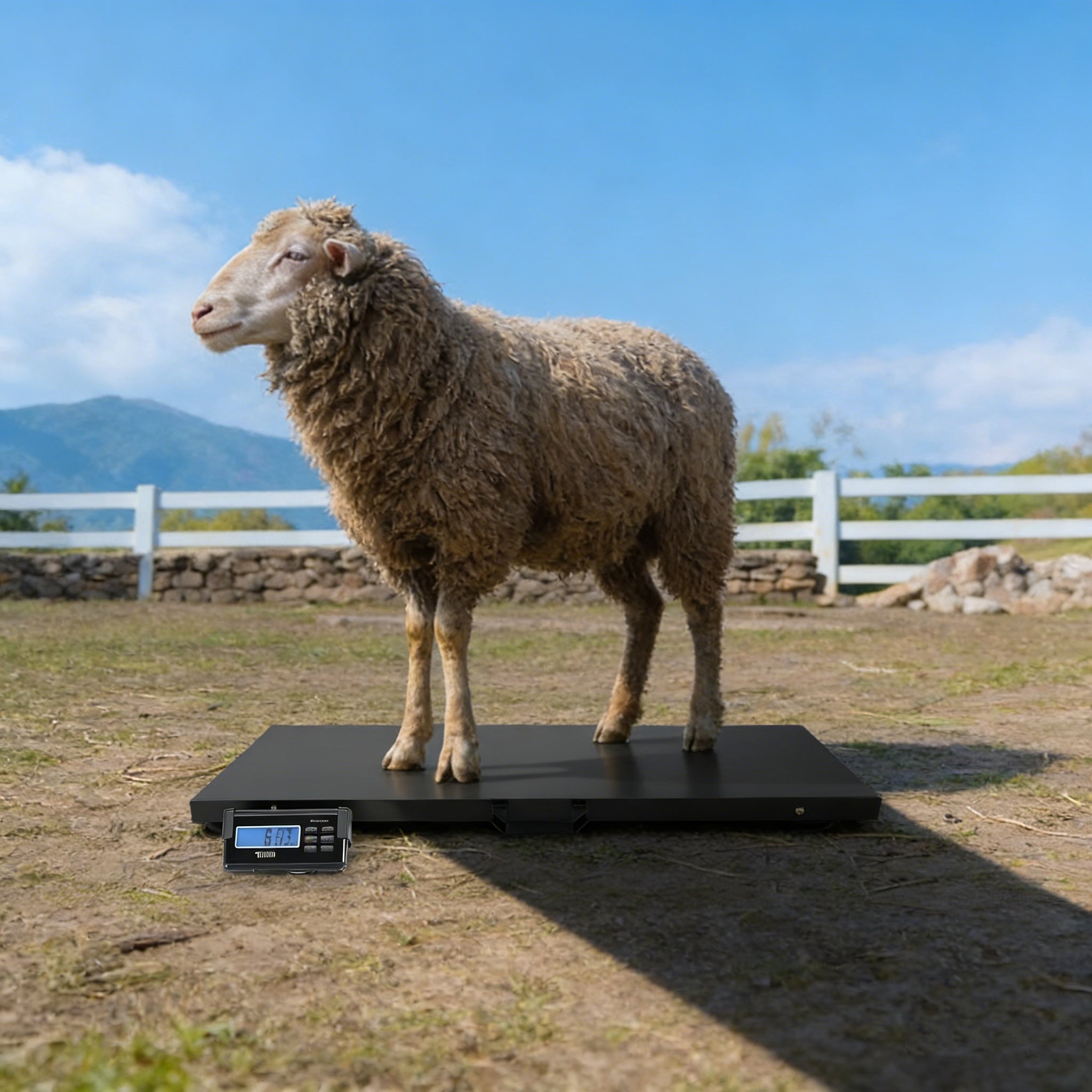 2026 1100 LBS x 0.2 LBS Livestock Scale Electronic Platform Scale for Dog Goat Sheep Black