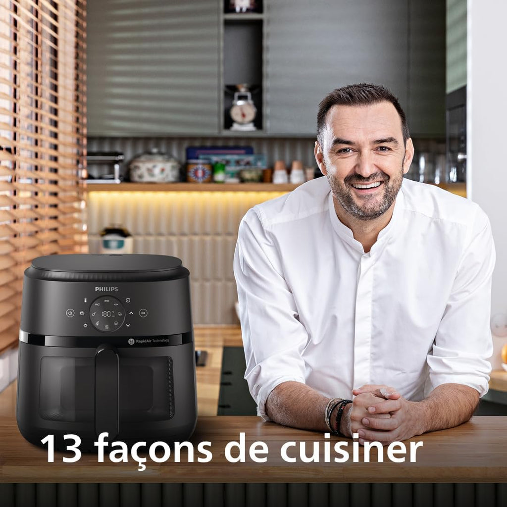 2026 2025 Friteuse à air Philips série 3000 7,2 L, fenêtre de cuisson, friteuse 16 en 1