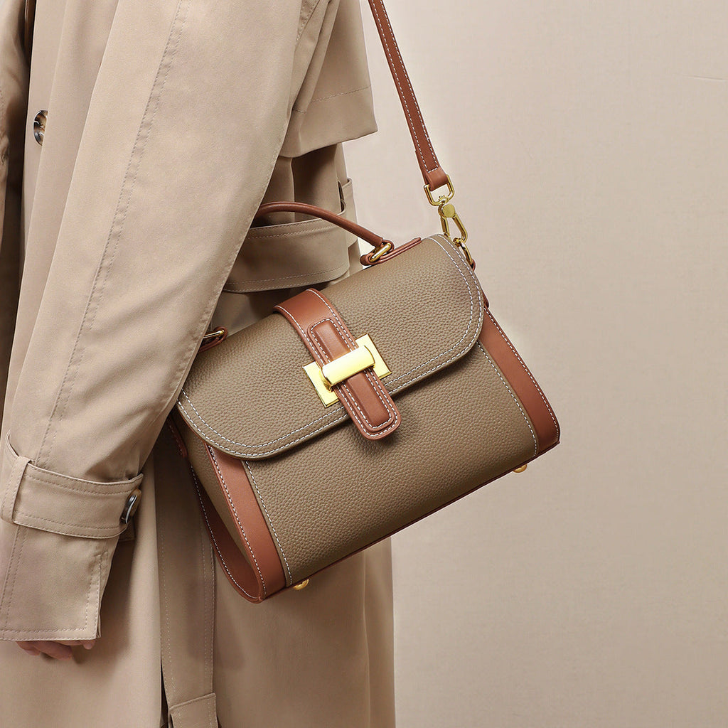 Sac à main luxe en cuir véritable à une épaule texturé créateur pour femme
