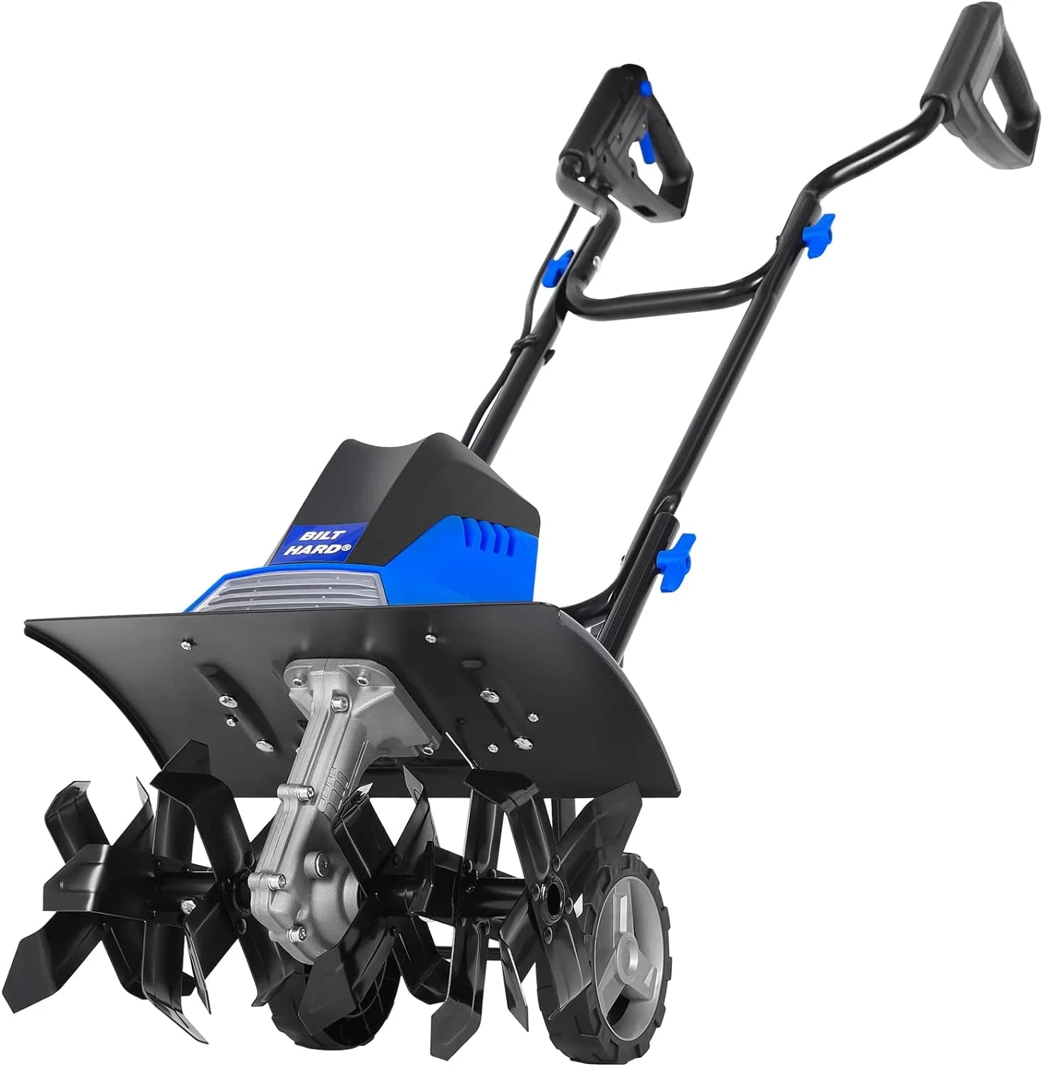 2026 Motoculteur électrique BILT HARD 16 pouces, 13,5 A, 6 dents en acier, avec roues réglables