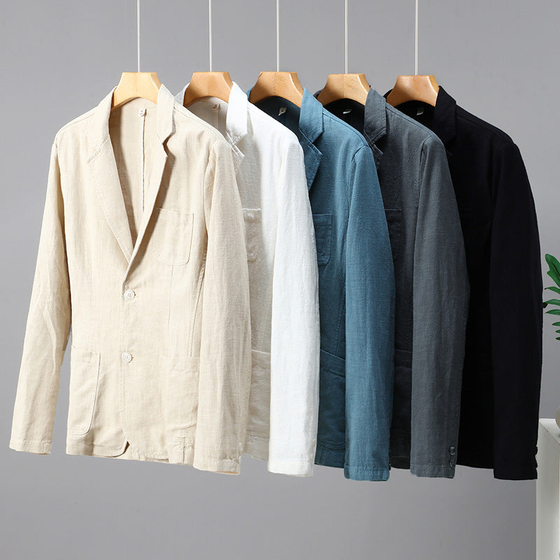 Veste en ramie décontracté chic printemps automne pour homme