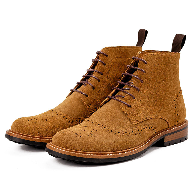 Men's Premium High Top Cowhide Leather Rubber Sole Boots - LAKD London