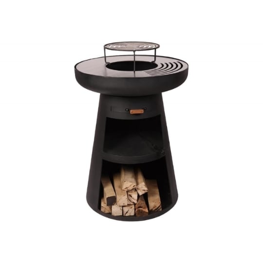 2026 Barbecue rond avec plaque ronde en acier et grille en acier corten