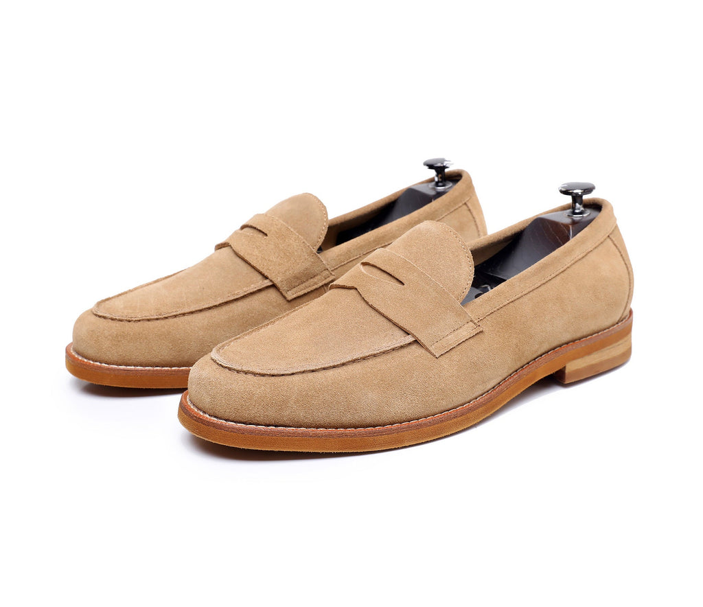 Mocassins fait main rétro en cuir intemporel pour homme