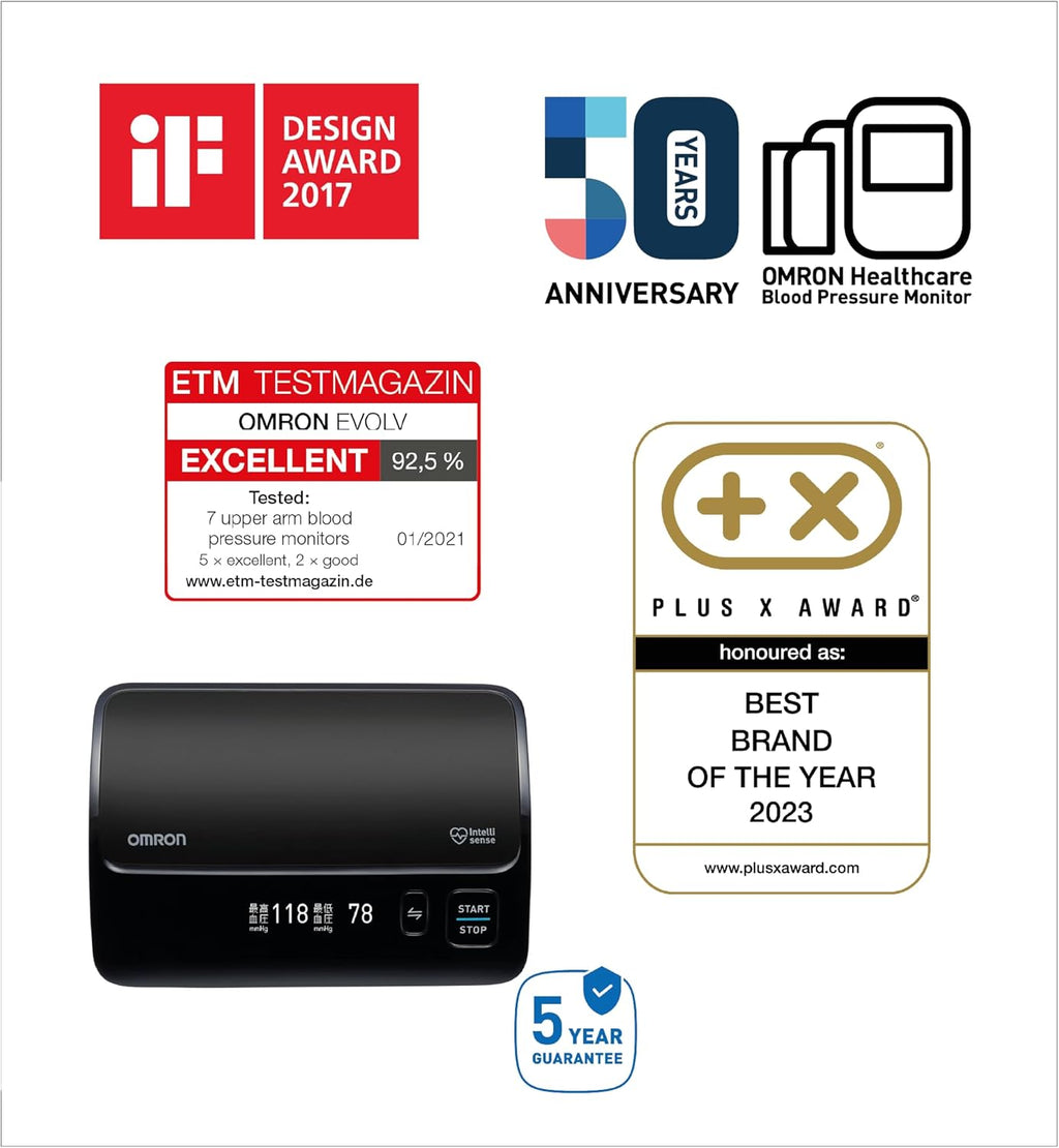 2026 2025 OMRON EVOLV – Tensiomètre Électronique Sans Fil avec Brassard Intelli Wrap & Bluetooth – Édition Limitée Haute Précision