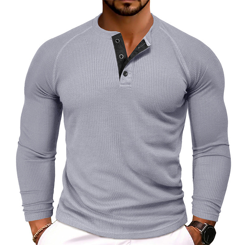 Men's Round Neck Waffle Knit Casual Slim Fit T-shirt - LAKD London