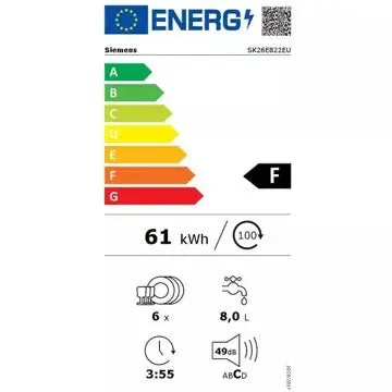 2026 Mini lave vaisselle	SIEMENS	SK26E822EU  IQ300