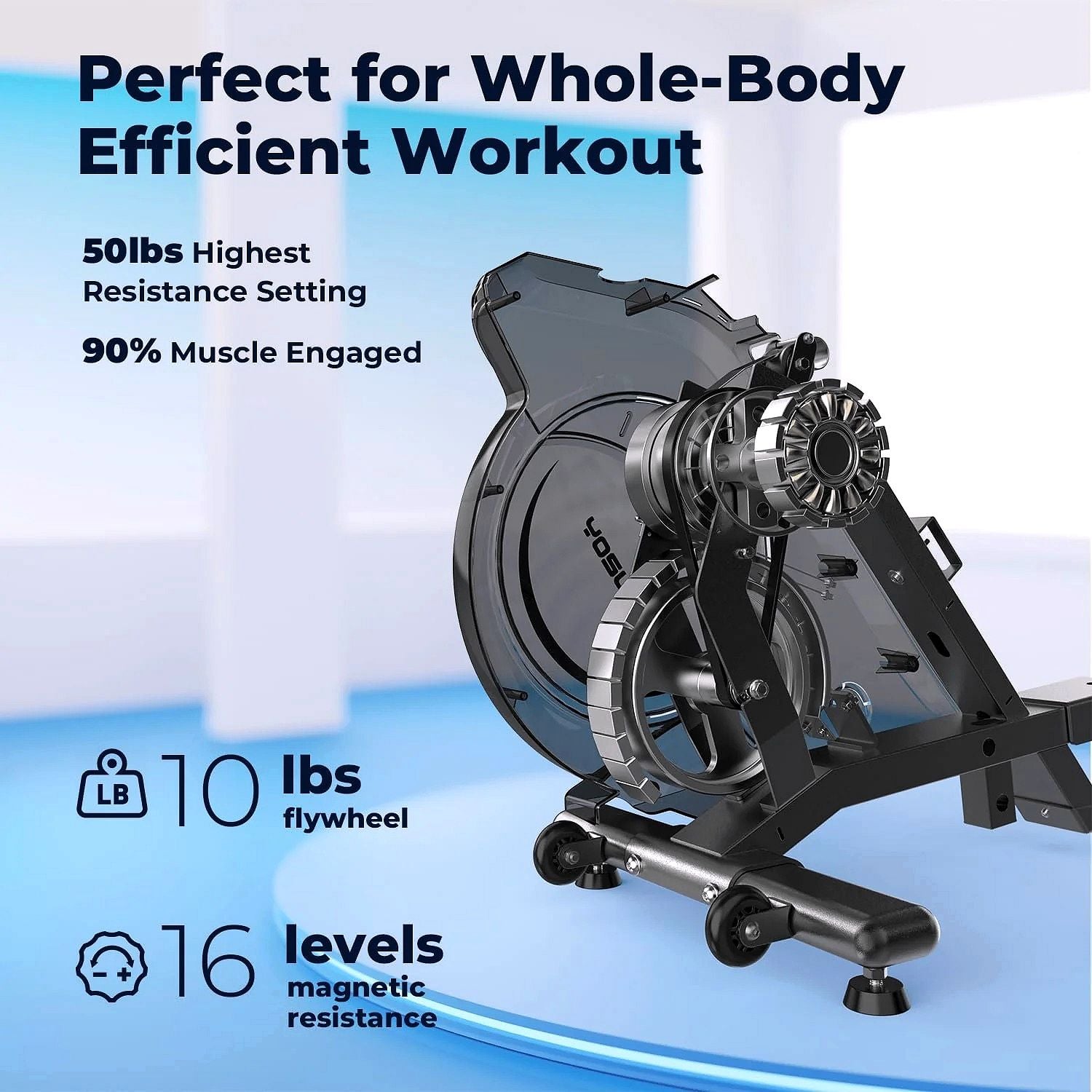 2026 Rameur magnétique YOSUDA – Charge maximale 350 lb