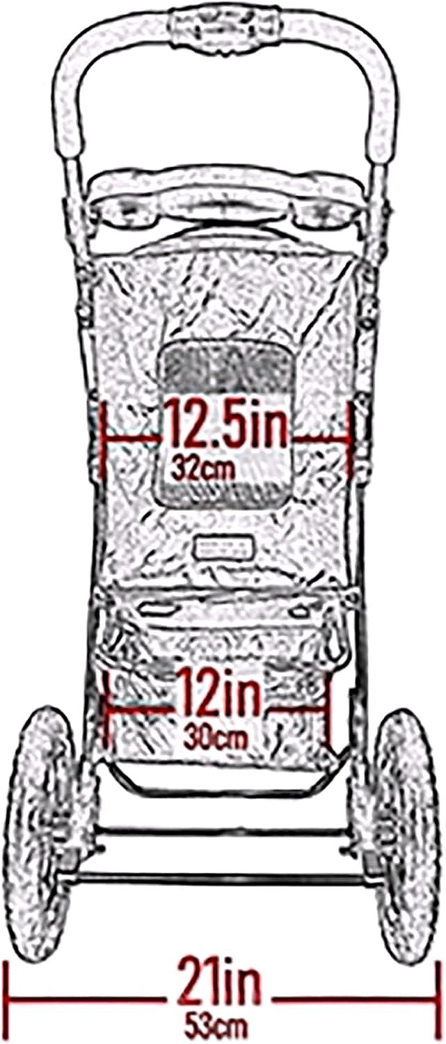 2026 Poussette pour animaux No-Zip NV pour chats et chiens Entrée sans fermeture éclair · Pliage à une main · Roues remplies de gel · Coussin en peluche & protection contre les intempéries inclus · 3 coloris