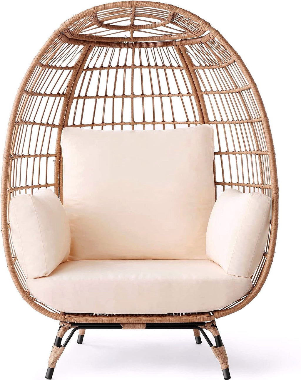 2026 Chaise à œuf en rotin Best Choice Products – Chaise longue surdimensionnée pour l'intérieur et l'extérieur, idéale pour la terrasse, le jardin et le salon