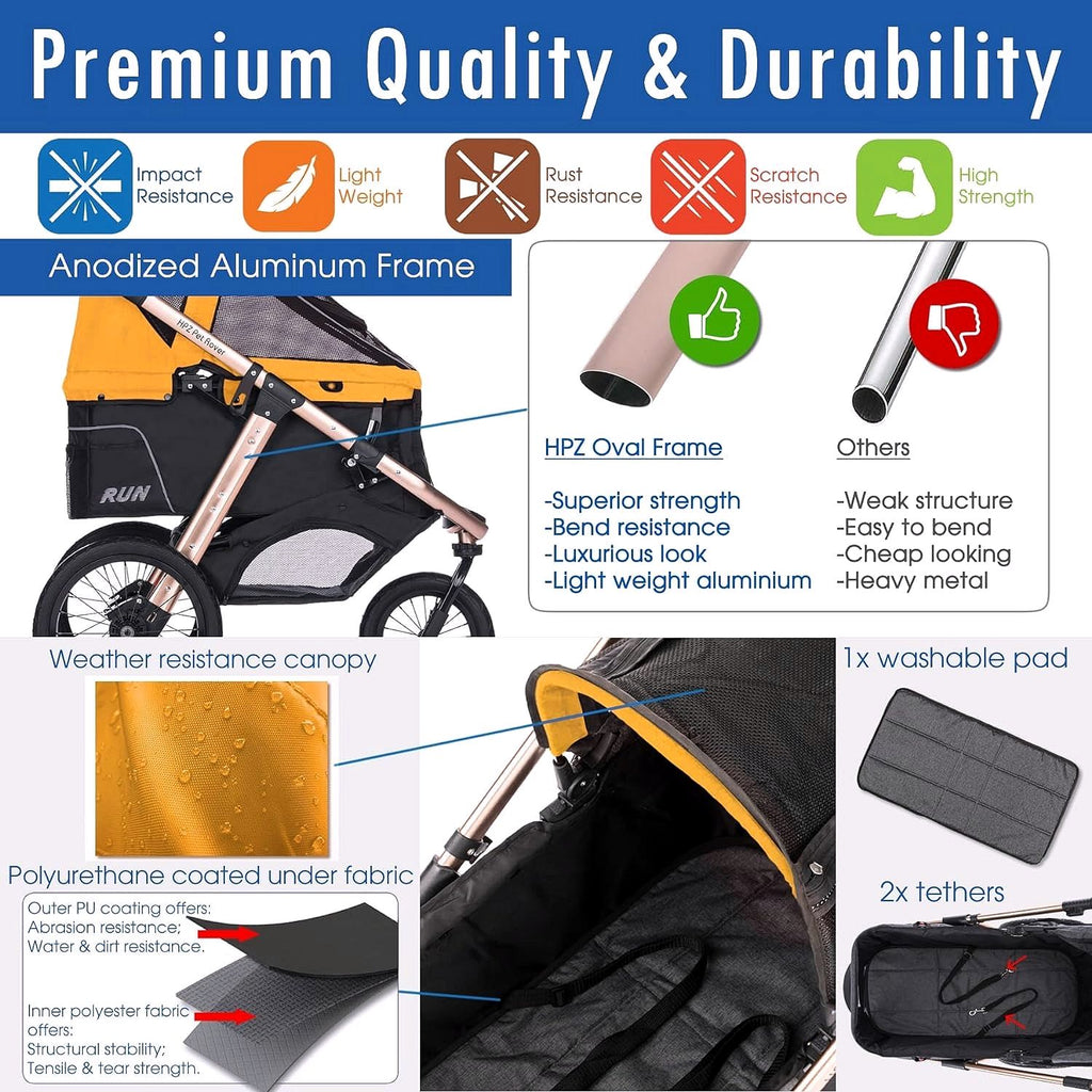 2026 Buggy de jogging sportif pour animaux avec roues en caoutchouc confort