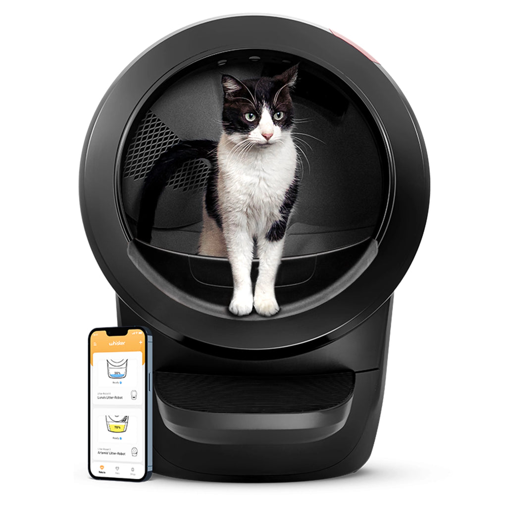 2026 2025 Whisker Litter-Robot 4 avec Marchepied – Bac à Litière Automatique Auto-nettoyant pour Chats, Noir, Technologie Avancée pour un Confort Optimal et Contrôle Intelligent des Déchets