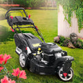 2026 BRAST tondeuse thermique 3 roues TRIKE E-START 224cc 53cm tractée démarrage électrique mulching 4en1 capot en tôle en acier 60l - moteur 4 temps de la marque française GT reglable