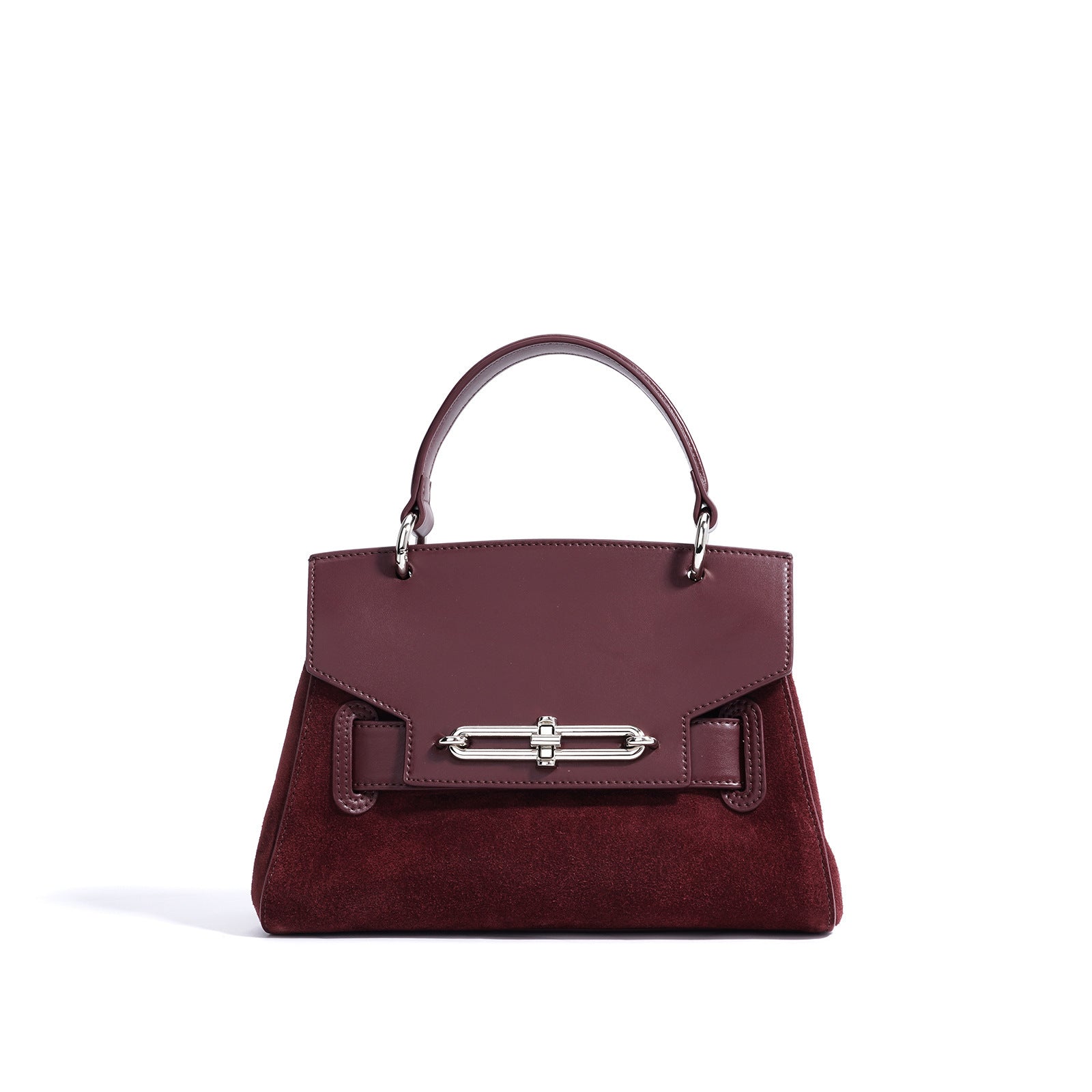Sac à main luxe en cuir véritable à une épaule texturé format rabat pour femme