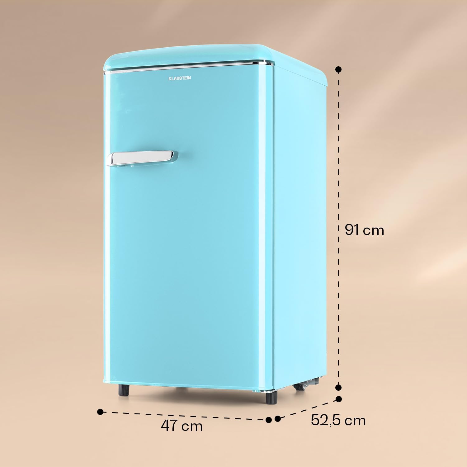 2026 KLARSTEIN Laika - Congélateur, volume total 60 litres, thermostat à 5 niveaux, 0 à -18°C, 3 grilles, pose libre, design rétro - rouge
